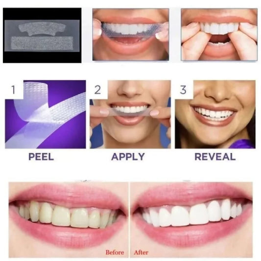 Gegemoon 9D Teeth Whitening Strips Professional Teeth Whitening Kit Enamel Safe Whitening Strips Deep Stain Removal Mint Flavor 7 Pairs