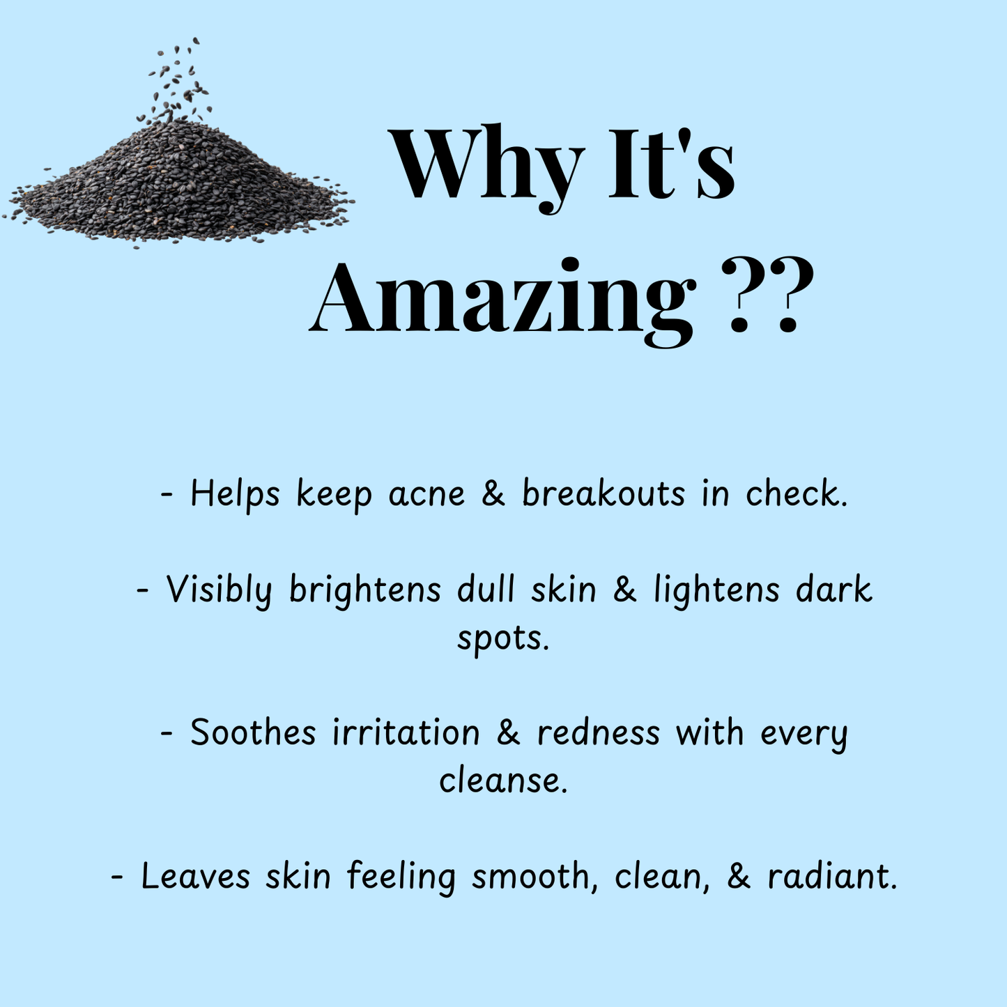 Black seedface wash benefits
