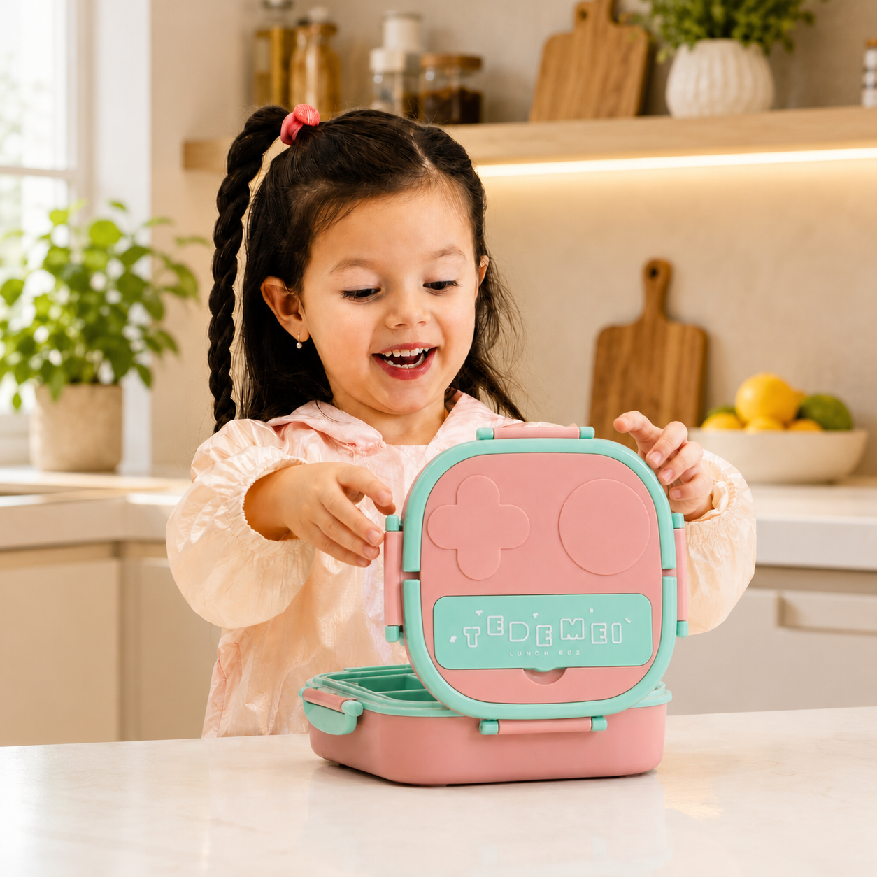 Premium Kids Lunch Box | Leakproof Bento Lunch Box with Compartments | BPA-Free Food Storage Box for School, Picnic & Travel