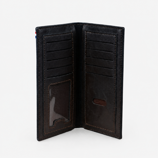 Long Leather Black Wallet