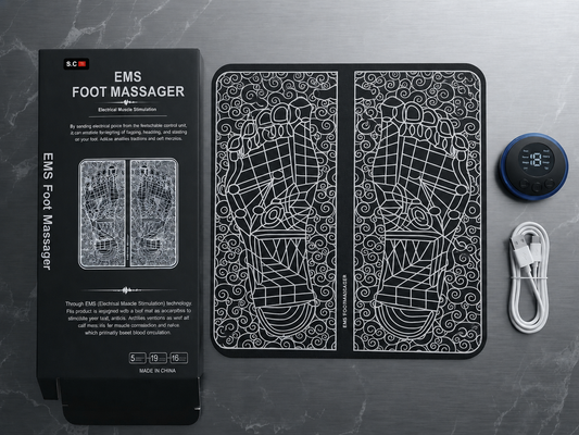 EMS Foot Massager Mat Electric USB Charging Smart Display Tens Acupuncture Feet Cushion Blood Circulation Pad Health Care Home