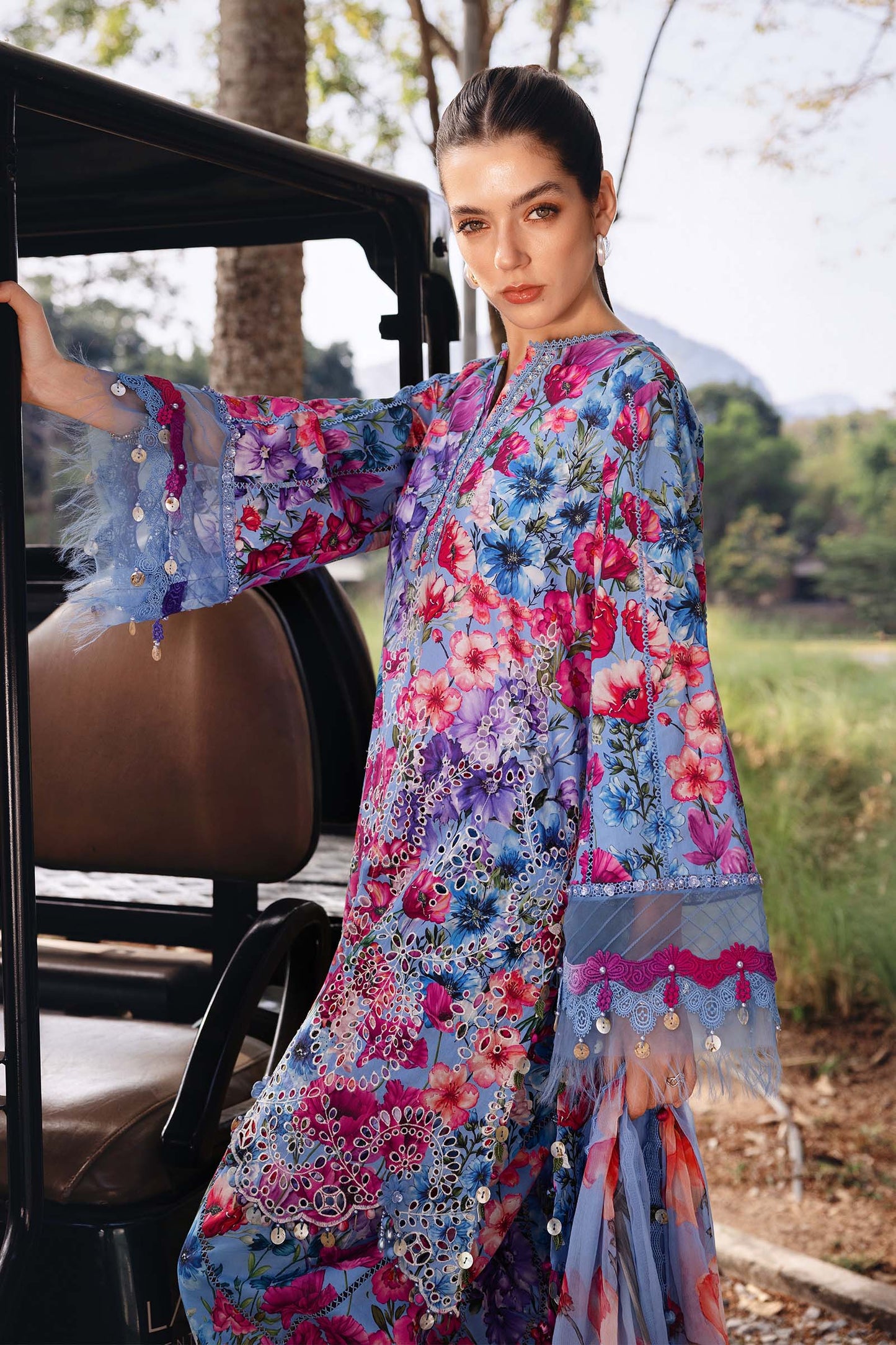 MPT-2902-B | Blue Embroidered Printed Lawn Unstitched Suit