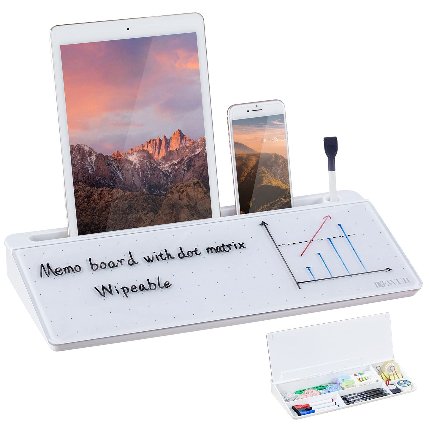 Glass White Board Desktop Memo Board Dry Erase Tabletop Notepad for Home and Office