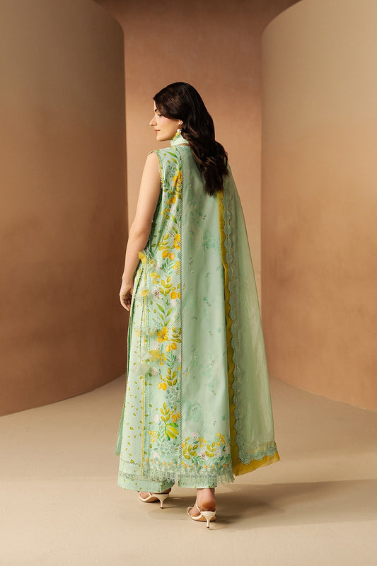 Afrozeh 3 Pc Unstitched Embroidered & Printed Lawn Suit Lumina