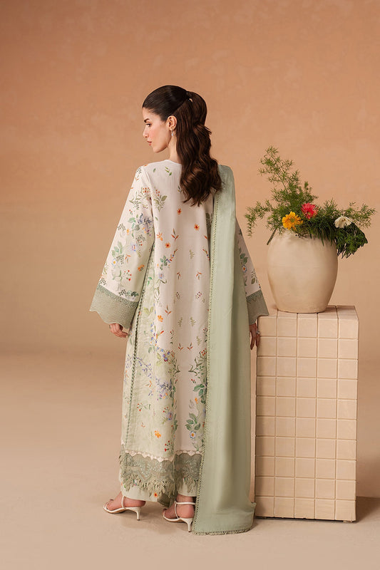 Afrozeh 3 Pc Unstitched Embroidered & Printed Lawn Suit Vesperd