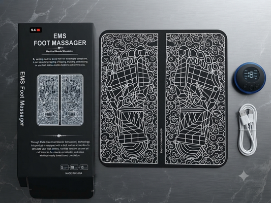EMS Foot Massager Mat Electric USB Charging Smart Display Tens Acupuncture Feet Cushion Blood Circulation Pad Health Care Home