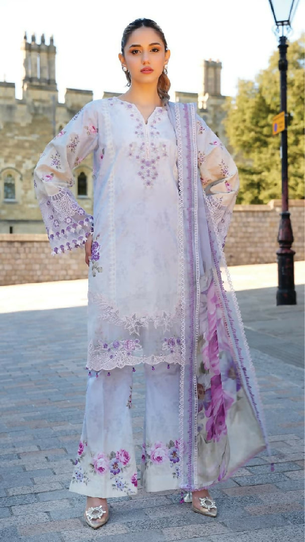 Printkari 3 Piece Unstitched Embroidered