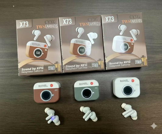 X73 Retro Camera TWS Earbuds