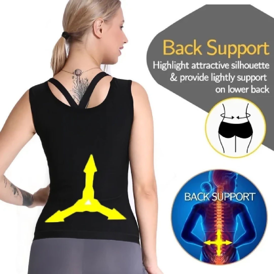 Women Sweat Shaper Weight Loss Fat Burning Trainer Slimming Tummy Control Reducing Shapewear Workout Fat Burner black