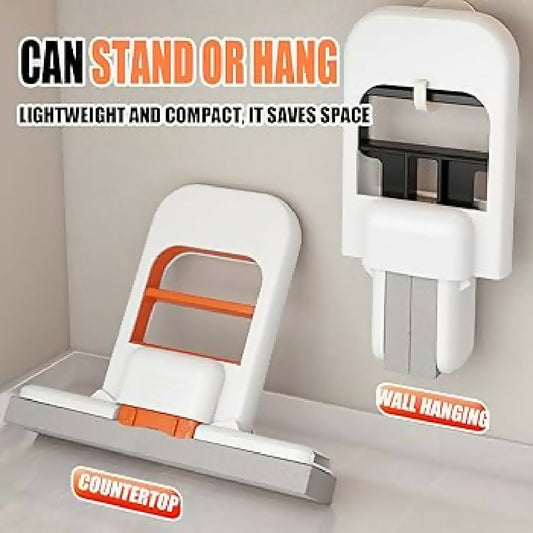 Foldable Mini Mop - Portable Desktop Wet and Dry Cleaning Mop - Self-Squeezing