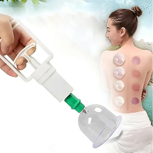 10-Piece Hijama Cupping Therapy Set Vacuum Suction Massage Cups with Pull-Out Pump Pain Relief Blood Circulation Relaxation Muscle Recovery Kit