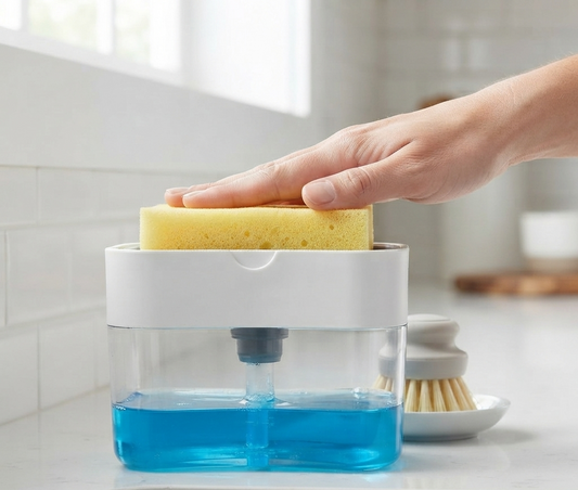 2-in-1 Kitchen Soap Dispenser With Sponge - Soap Pump Holder - Kitchen Dishwashing Soap Holder - Soap Pump Dispenser