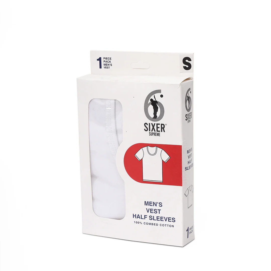 Men's Vest Half Sleeves Premium Combed Cotton