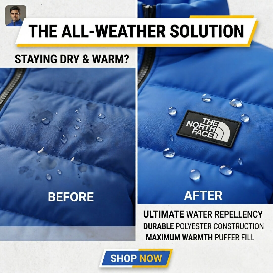 Men High Performance Puffer Jacket Waterproof Casual Winter Wear