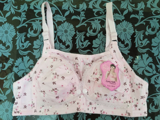 Premium Nursing Bra for Feeding Mothers Front Open Button Cotton Maternity Bra