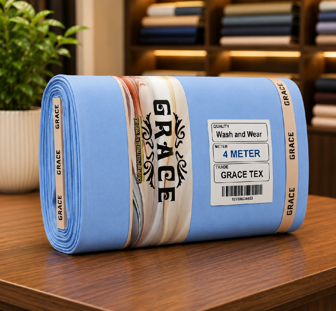 Premium Wash and Wear Fabric Sky Blue 4 Meter