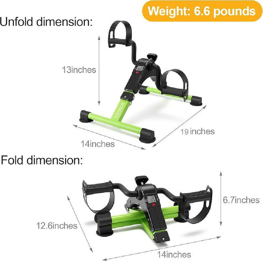 Mini Exercise Pedal Bike with LCD Display Portable Under Desk Leg Arm Fitness Trainer