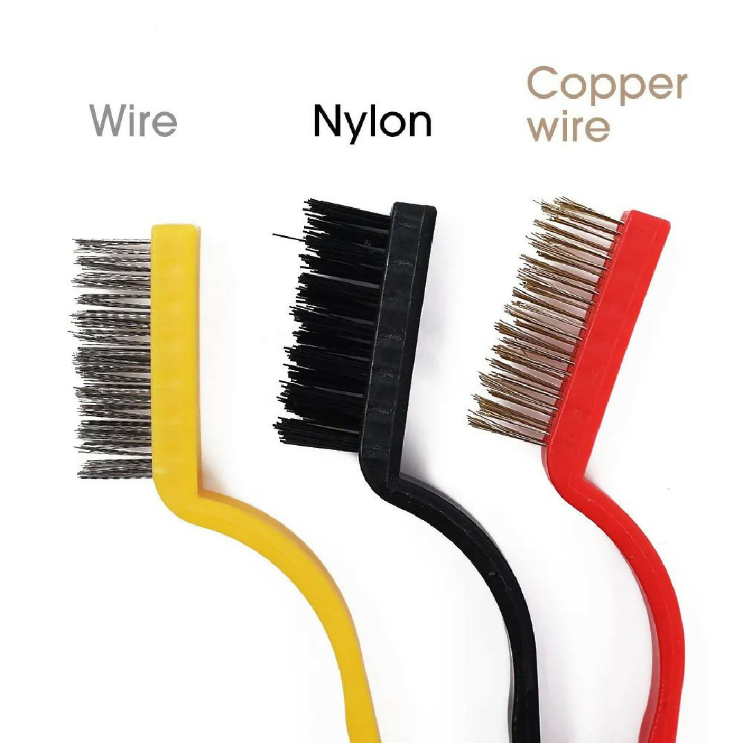 3pcs Set Gas Stove Cleaning Brush 3style Brush Head Nylon Iron Wire Copper Wire Powerful Decontamination Brush Kitchen Tools
