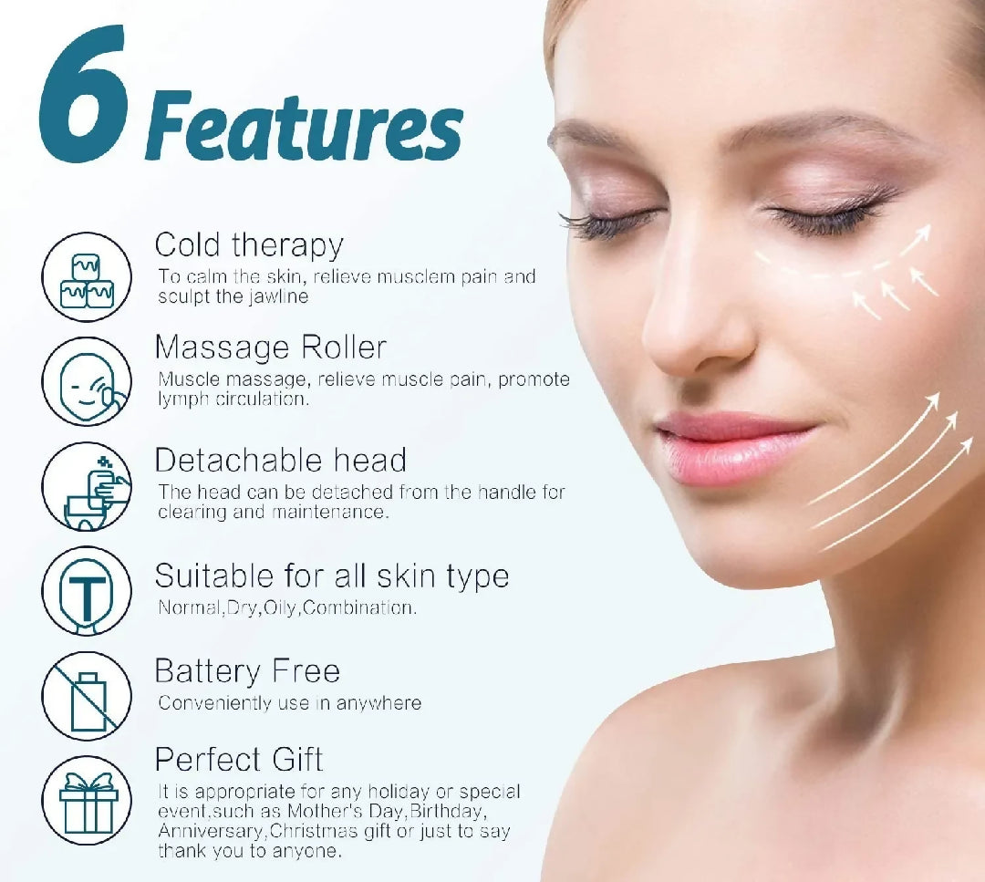 MARZAHAR Ice Roller for Face Eye Puffiness Relief Cold Gel Ice Face Roller Massager Ice Roller Cool Roller For Face Eye Body Facial Shaping Anti Wrinkle Ice Roller Massager Smooth Skin Random Color