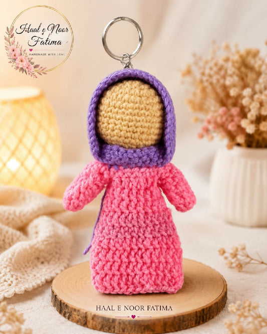 Handmade Crochet Hijabi Doll Keychain Charm gift