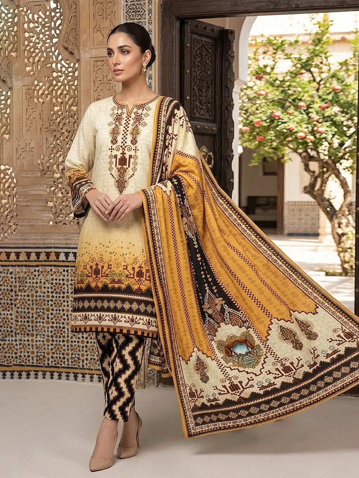 3Pcs Unstitched Marhaba Vol 03 Design 01