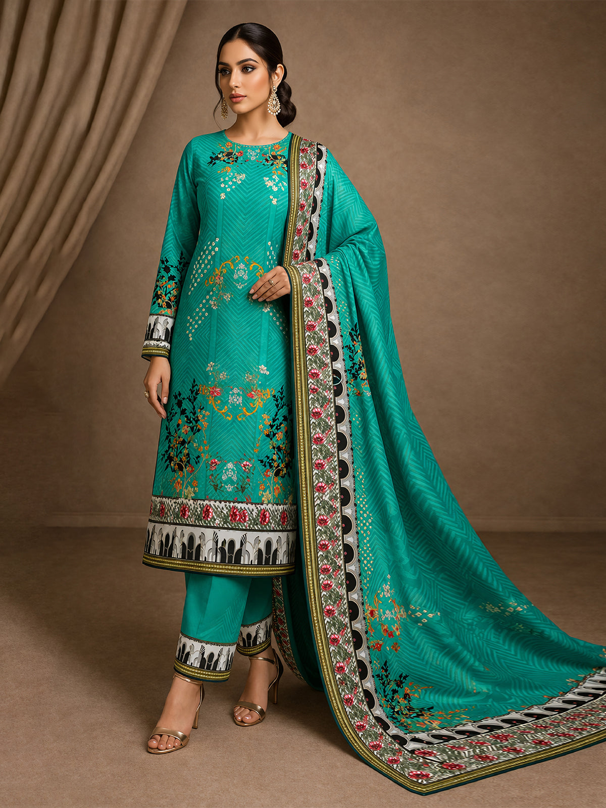 3Pcs Unstitched Marhaba Vol 03 Design 02