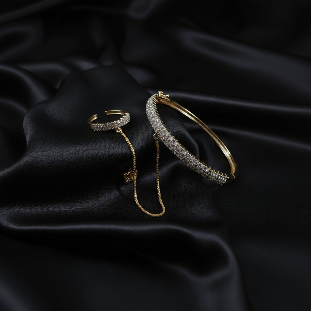 Zircon Anja - Silver and Gold
