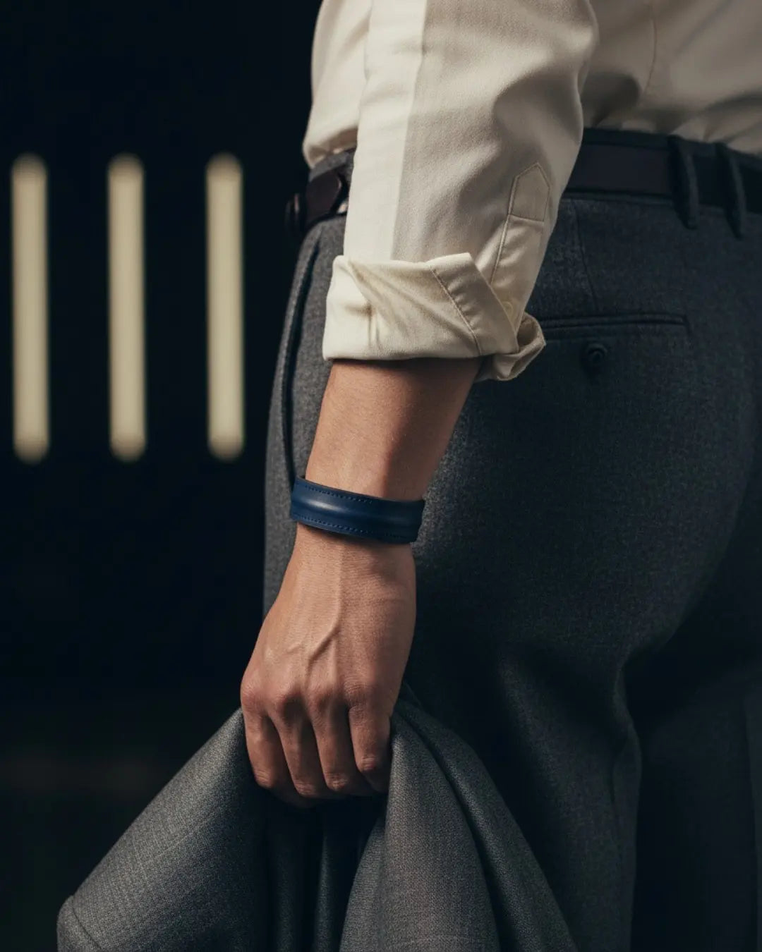 The Grit - Midnight Navy - Kara Style Leather Bracelet / Leather Cuff