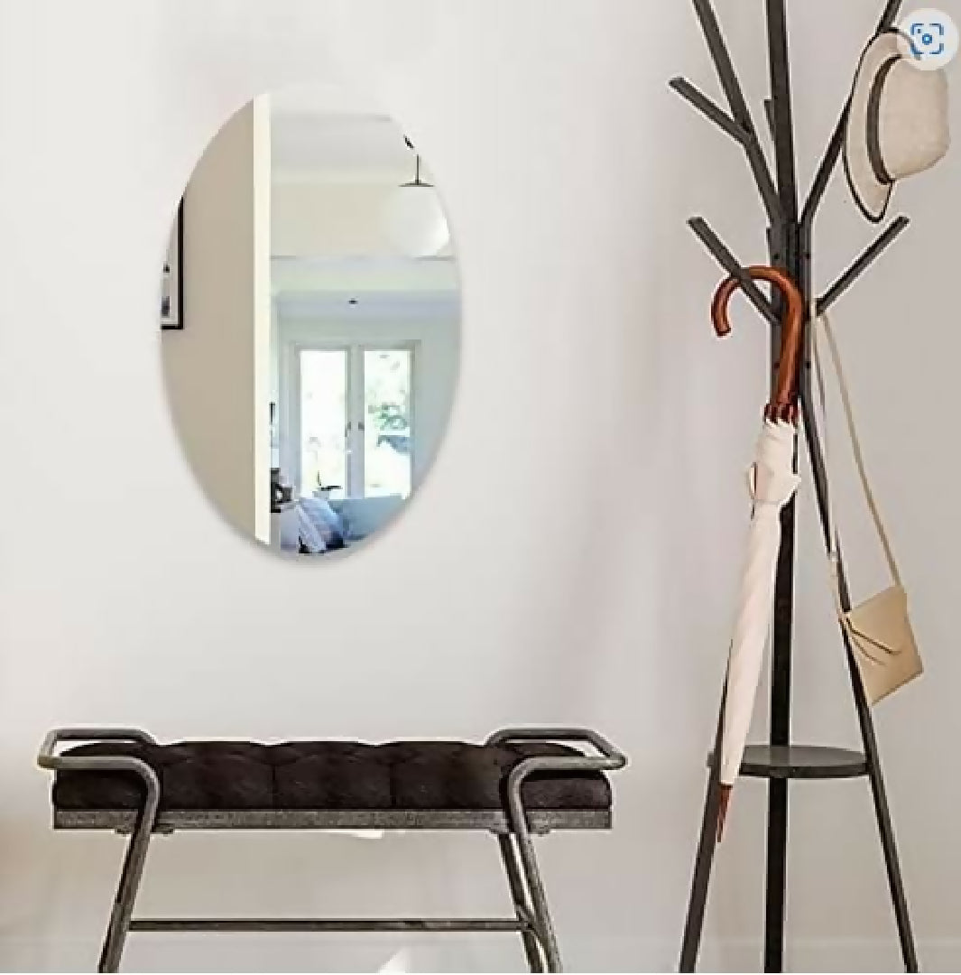 Oval Shape Mirror Wall Sticker Size 11 inch