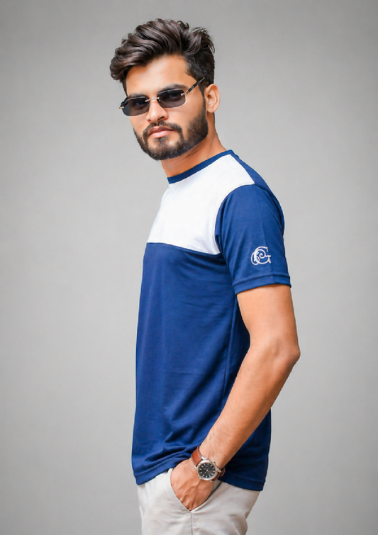 GLO-109 Navy Block Tee