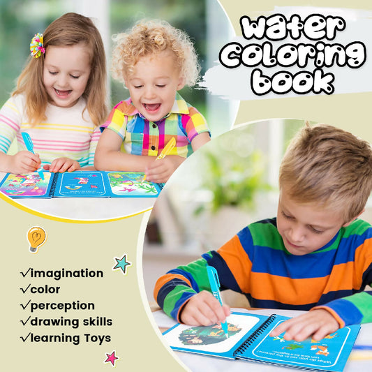 Magic Water Book Painting Drawing Coloring Board Book Magic Water Pen (random book )