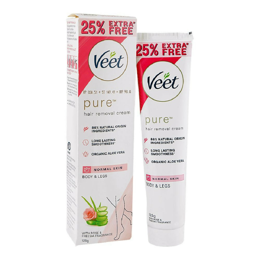 Veet Pure Rose Freesia Fragrance Hair Removal Cream Aloe Vera For Normal Skin 125g