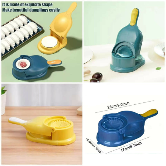 2-in-1 Manual Dumpling Maker - Dough Press Machine - Portable Samosa - Gujiya Mould Tool - Easy Kitchen DIY Pastry Accessory