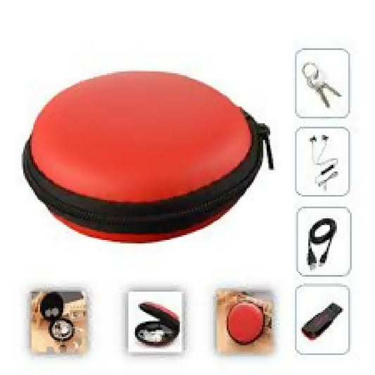 Zipper Fabric Storage Hand Carrying Case For Earphones Handsfree