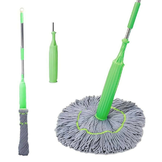 Green Twist Mop 2 in 1 Dehydrated Floor Cleaning mop Microfiber Cleaner Wet and Dry Mopping
