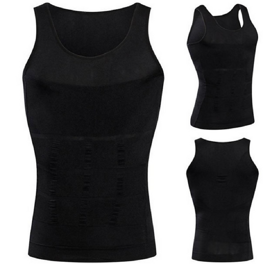 Slim n Fit Body Shaper Vest Shirt Tank Top Sleeveless Shapewear For Men Black