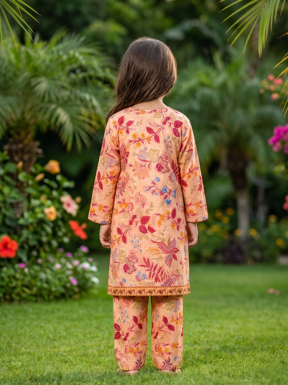 RWS-0018, Warm Peach Digital Print 2 Pcs