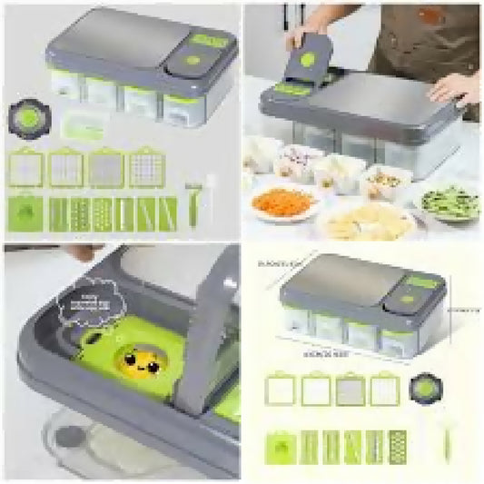 Multifunctional Vegetable Chopper with Container And Cutting Board Suitable for Chopping