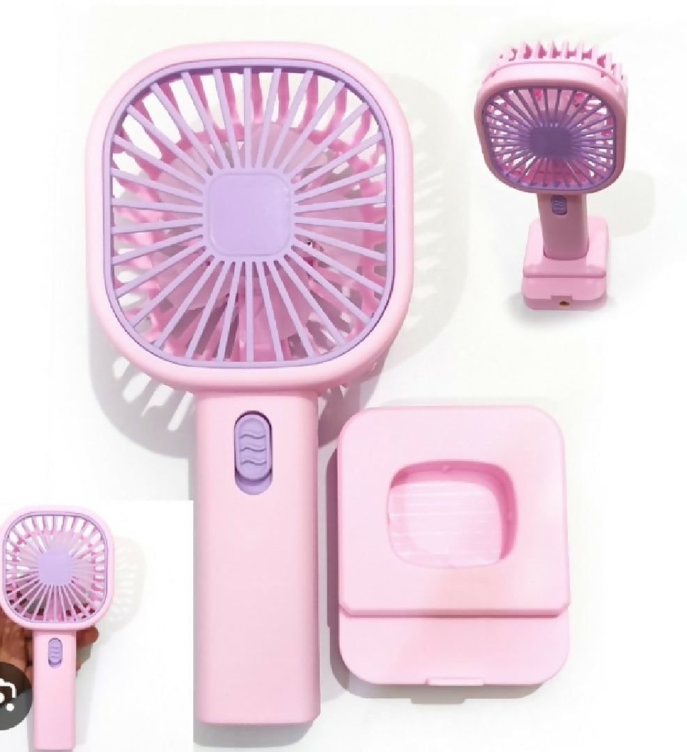 Handle Rechargeable Fan Light Pink 1 Piece