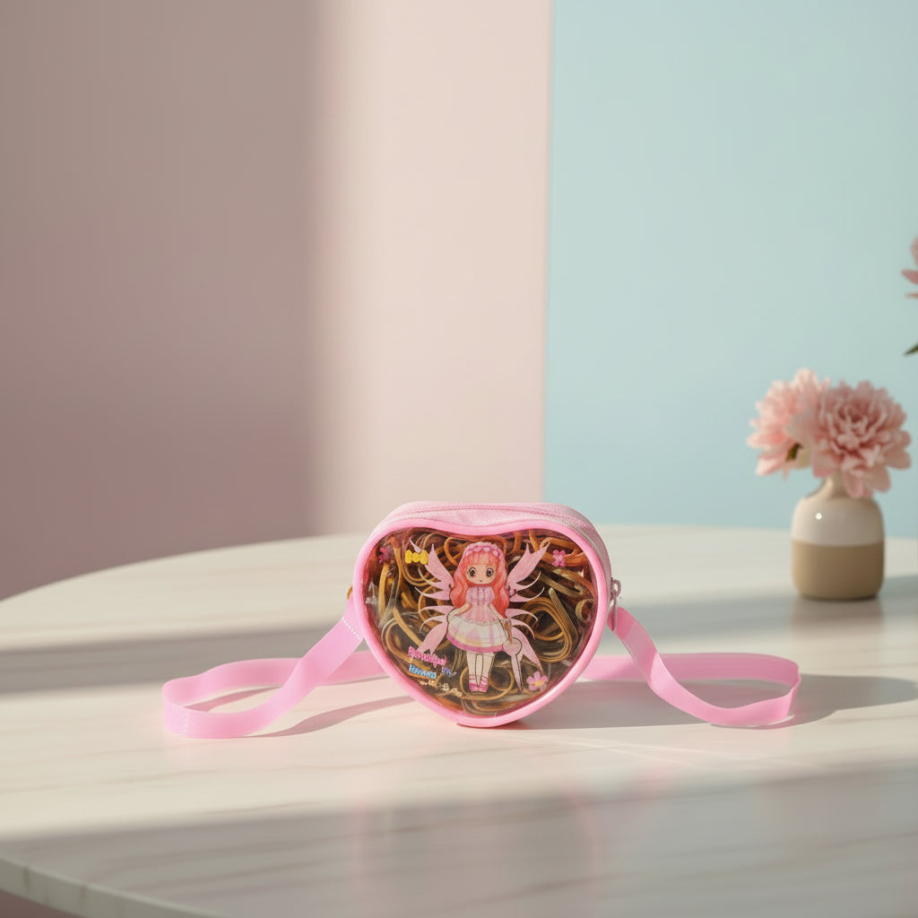 Heart shape pink Poni Bag