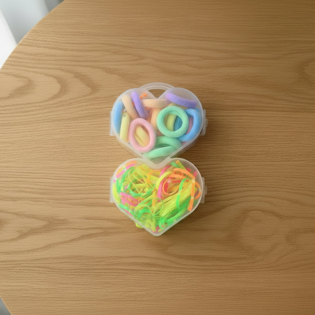 Heart Shape 2 in 1 Hair Band and Poni Multicolor