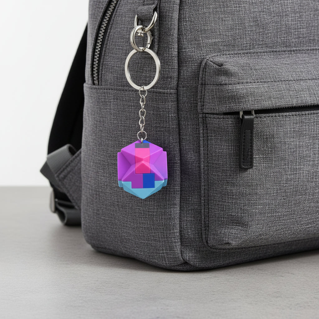 Puzzle Cube Keychain 3D