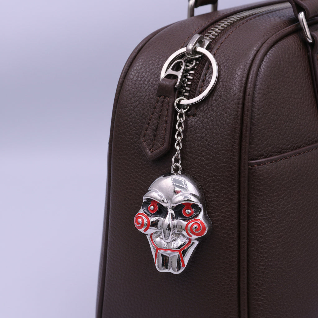 Saw Billy Puppet Face Metal Keychain