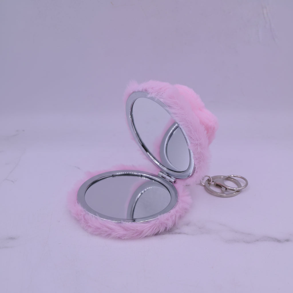 Small Purse Fur Keychain Baby Pink