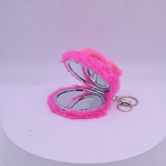 Small Purse Fur Keychain Dark Pink
