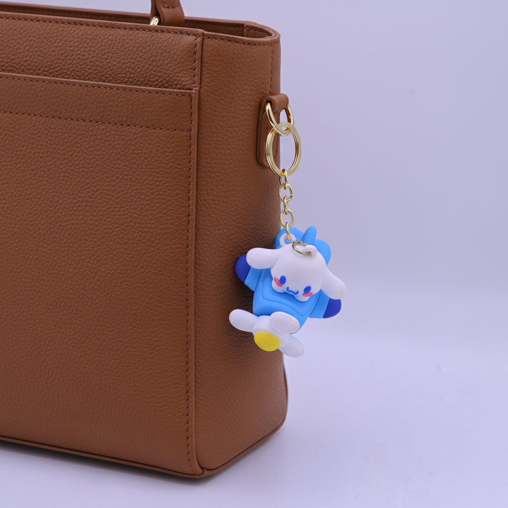 Rubber Airplane Keychain Blue