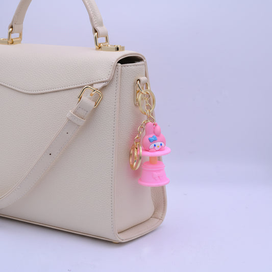 Teddy Bear Lamp Keychain Pink