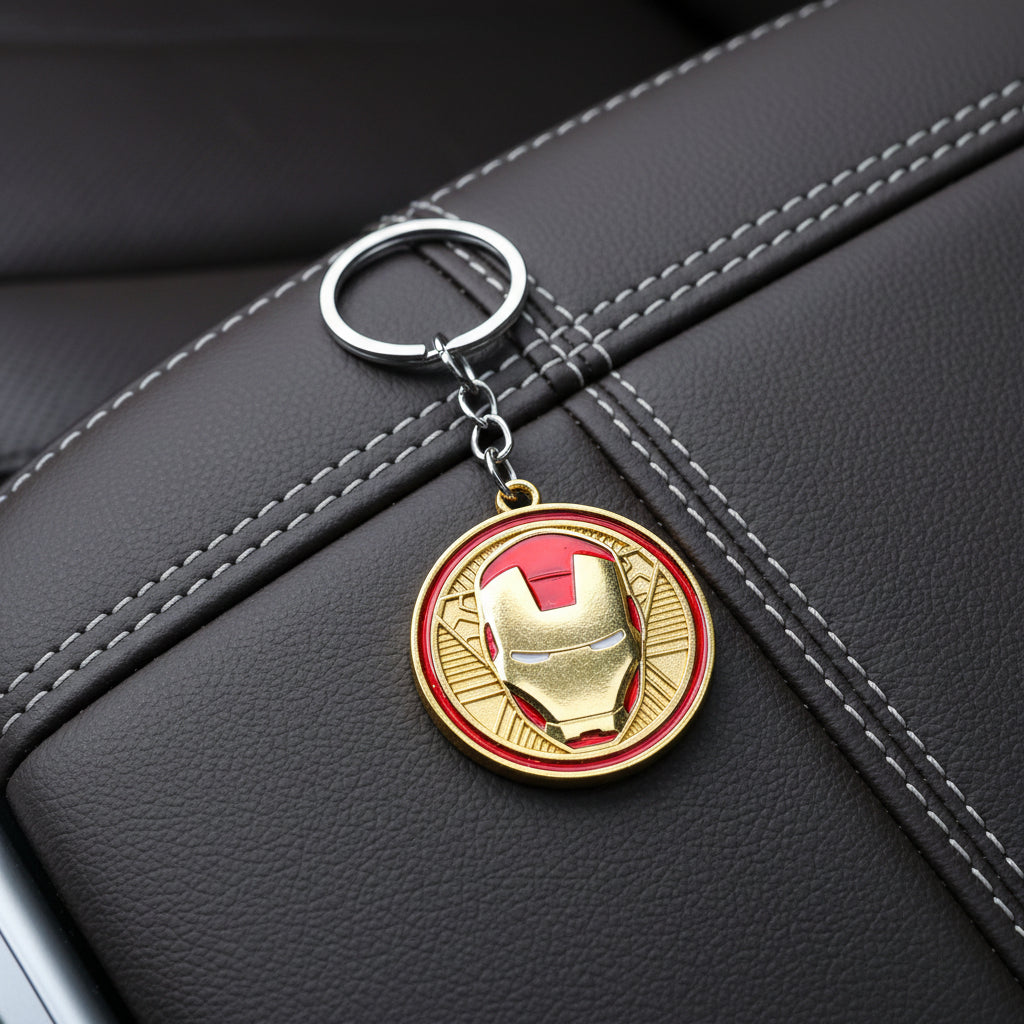 Mix round metal keychains Iron Man