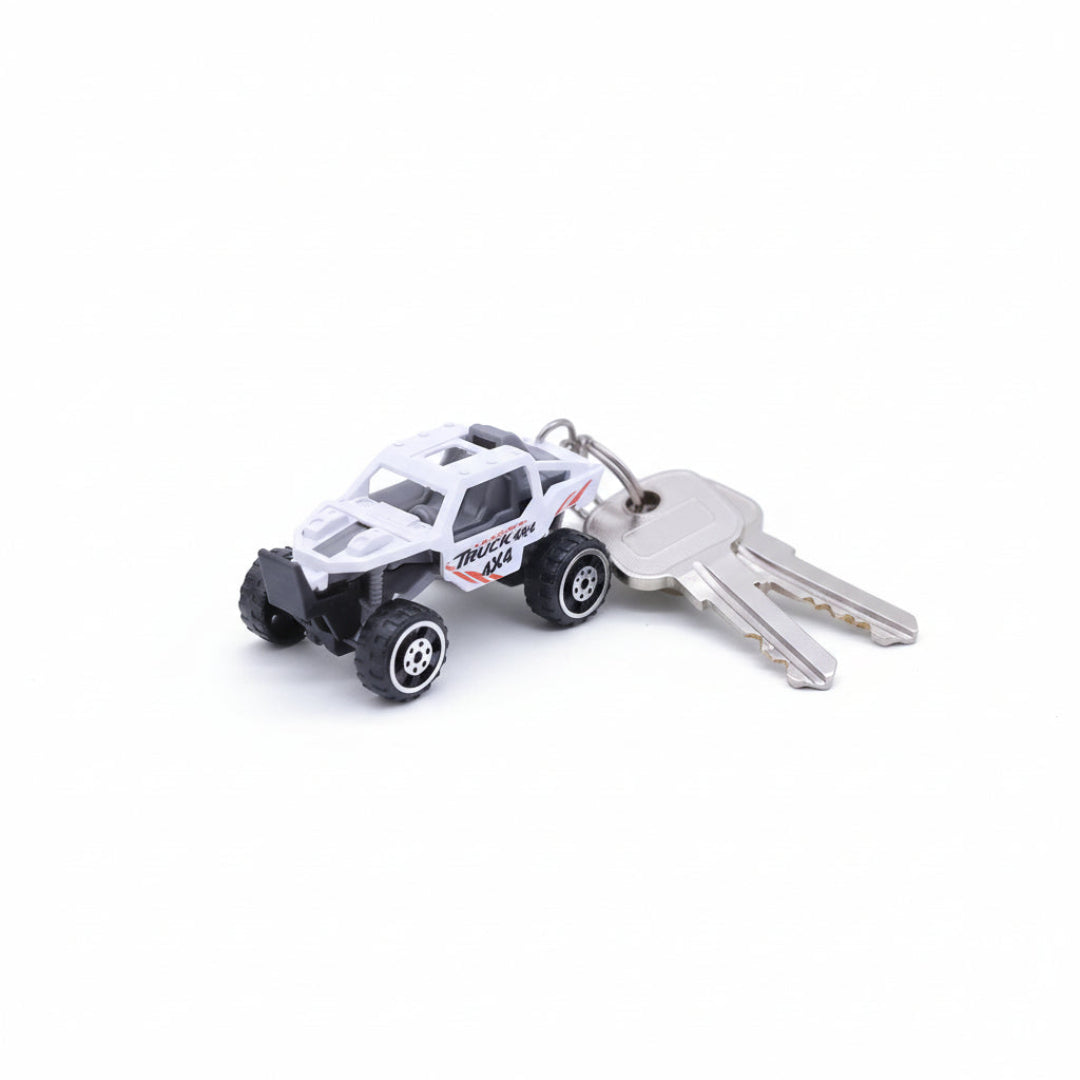 Rally Jeep Keychain White