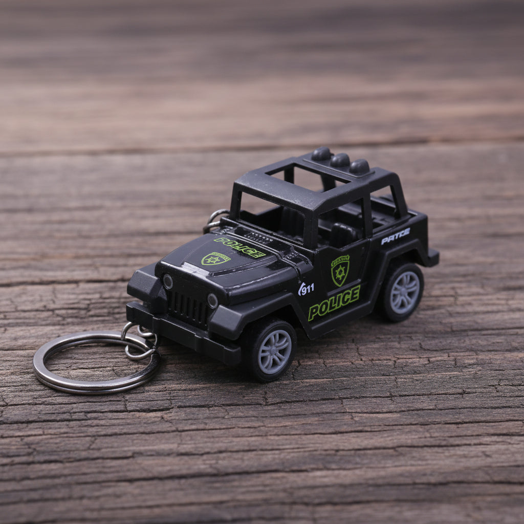 Police Jeep Keychain Black